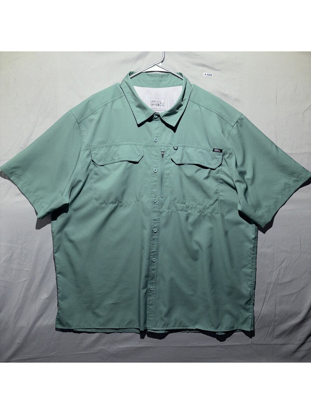 EUC🔥 Eddie Bauer Tech Woven Short Sleeve Vented Shirt Men's XXL Green